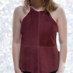 Burnt red material halter tank